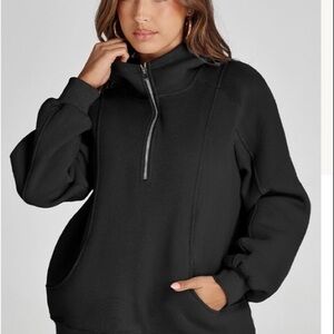 Cozy Black Half-Zip Sweatshirt
